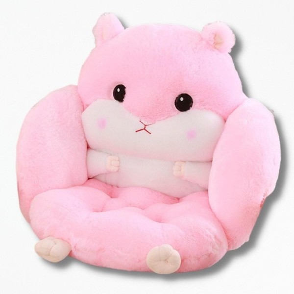 Coussin de Chaise Hamster Kawaii pour Enfant - Rose Doux