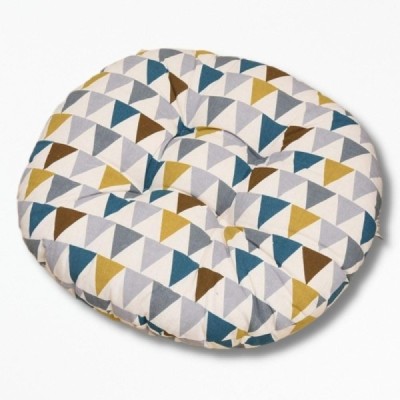 Coussin de Sol Rond Motif Triangles