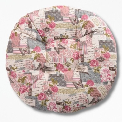 Coussin de Sol Rond Motif Patchwork