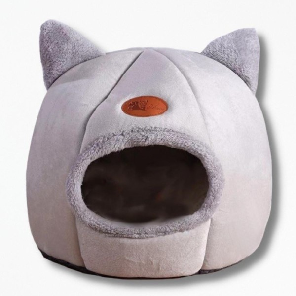 Coussin en Forme de Tête de Chat MeowMuffin - 36 x 36 x 38 cm / Gris Clair