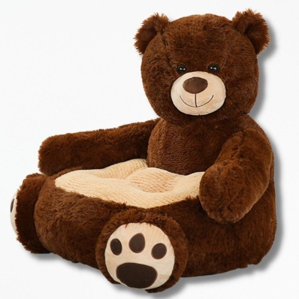 Coussin Forme Animaux pour Enfant Peluche Junior - 50x50x45 cm / Ours Marron