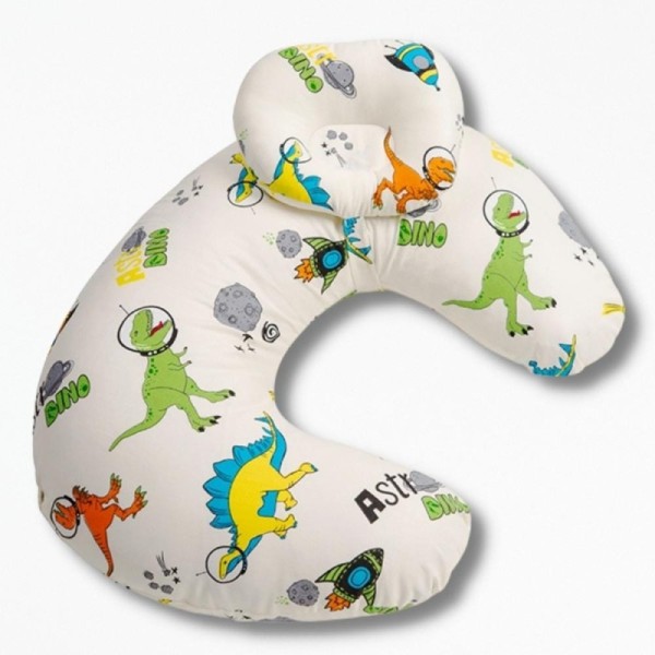 Coussin D'alimentationMommy'sMate - 56 x 37 cm / Blanc Dinosaure