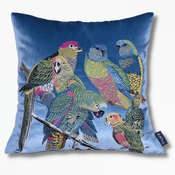 Coussin BrodéHouseHaven - 50 x 50 cm / Bleu