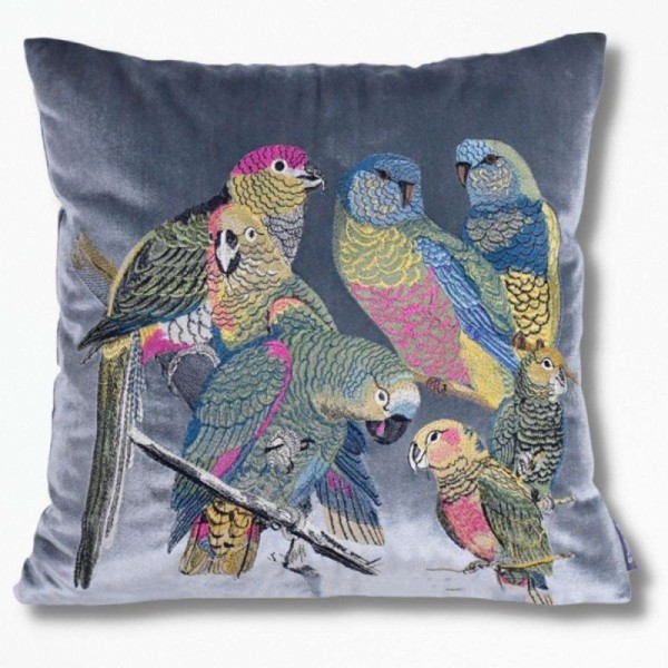 Coussin BrodéHouseHaven - 50 x 50 cm / Gris