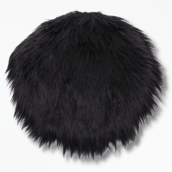 Coussin de Chaise en Fausse Fourrure Fur Frenzy - 30 x 30 cm / Noir