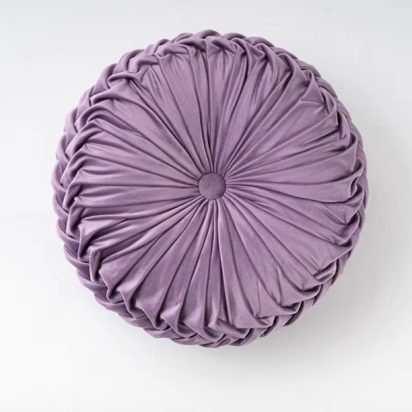 Coussin Rond en Velours  – Violet