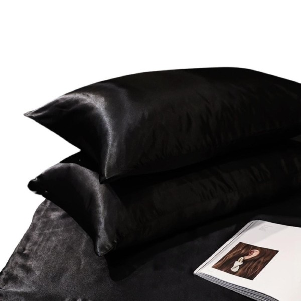 Housse De Coussin En Satin Pour CheveuxSilkWrap - 48x74 cm / Noir