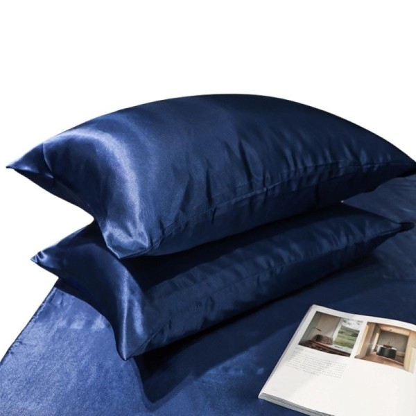 Housse De Coussin En Satin Pour CheveuxSilkWrap - 48x74 cm / Bleu