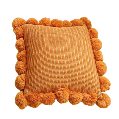 Coussin bohème orange